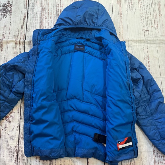 Marmot Boys Royal Blue Puffer Down Jacket Coat 700 Fill Large - Picture 5 of 10
